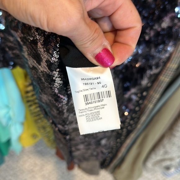 MSGM silver and black sequin leopard print v back mini dress size 8 (runs small) - Picture 3 of 3